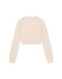 Detailed Plaid Collar Knitted Top