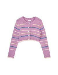 Colorful Line Knitted Crop Top