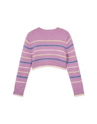 Colorful Line Knitted Crop Top