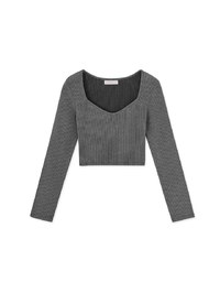 Sweetheart Neckline Ribbed Fitted Top