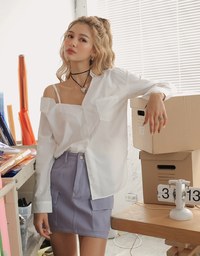 Sexy Lazy Off-Shoulder Open Collar Blouse