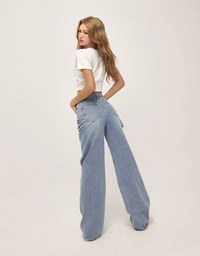 Street Drawstring Distressed Wide Pants