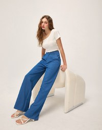Skysrcaper Denim Wide Pants