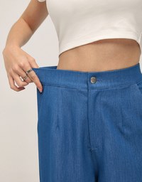 Skysrcaper Denim Wide Pants