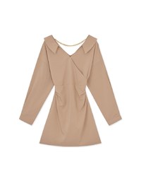 2WAY Gold Cahin Lapel Shirt Dress