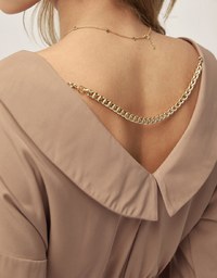 2WAY Gold Cahin Lapel Shirt Dress