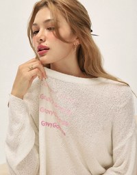 Micro Transparent Gradient Letter Knitted Sweater