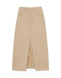 ウォッシュ加工スリットデニムロングスカート