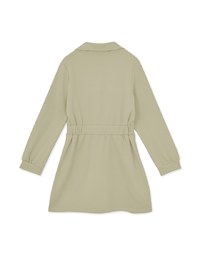Half-Zip Turnover Collar Dress