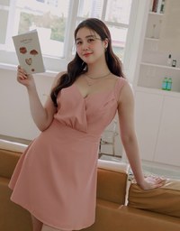 Cross Thick Shoulder Mini Dress