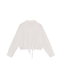 Lightweight Sheer Drawstring Blouse