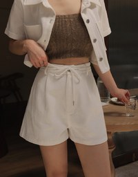 Heavyweight Denim Pleated Shorts