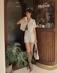 Heavyweight Denim Pleated Shorts