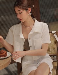Heavyweight Denim Pleated Shorts