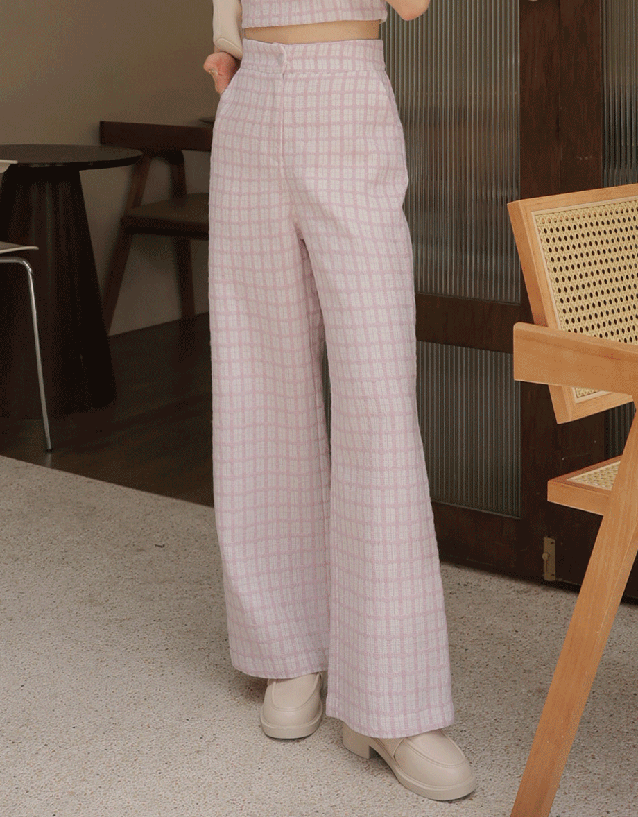 Bohemian Boho Style Tweed High Waisted Wide Pants Culottes