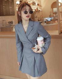 Textured Wide Pleated Suit Skirts