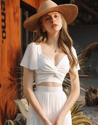 2WAY Sheer Tie Strap Top