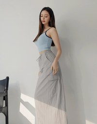 バックスリットカーゴロングスカート