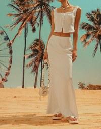 Soft Matte Satin Flare Long Skirt