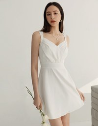 Cross Thick Shoulder Mini Dress