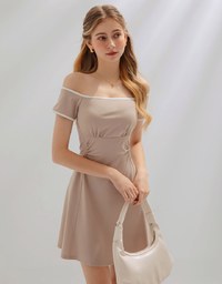 Contrast Tube Scrunch Padded Mini Dress