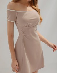 Contrast Tube Scrunch Padded Mini Dress