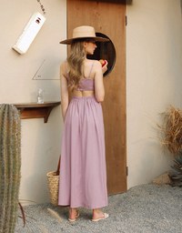 Draped Slit Strap Padded Maxi Dress