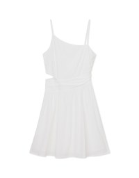 Beveled Hollow Side Ruched Mini Dress