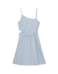 Beveled Hollow Side Ruched Mini Dress