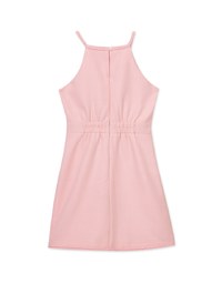 Linen Rope Halter Slit Mini Dress