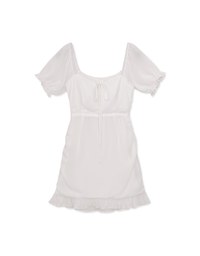 2 Way Heart Neckline Fish Tail Tie Mini Dress