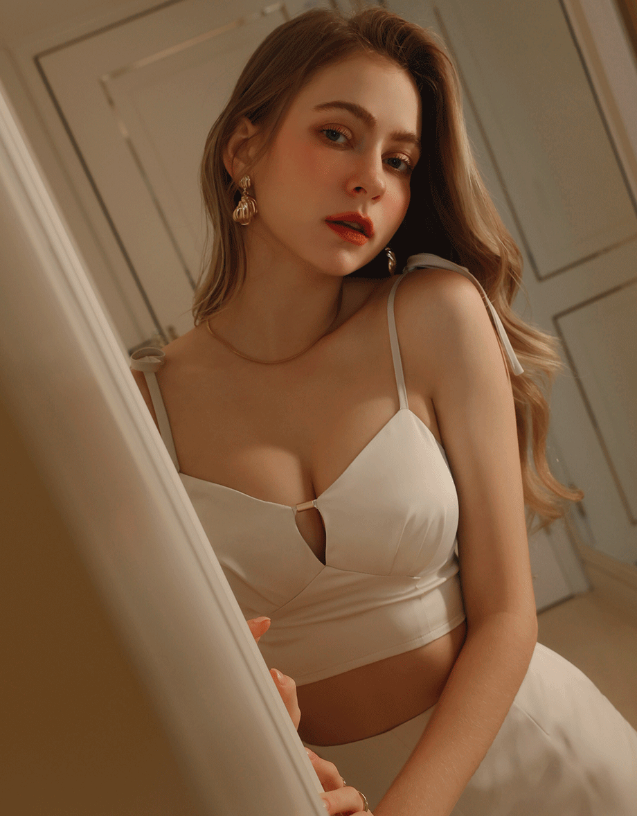 Satin Hollow Strap Trouser Set Wear