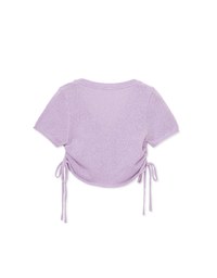 Side Ruched Cardigan Knit Top