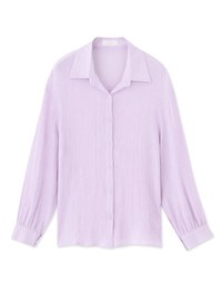 Wrinkled Sheer Bikini Cover-Up Shirt
