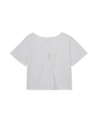U Neck Ruched Ribbed Top