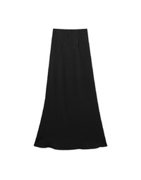 Soft Matte Satin Umbrella Hem Long Skirt