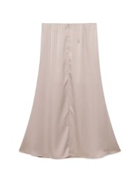 Soft Matte Satin Umbrella Hem Long Skirt
