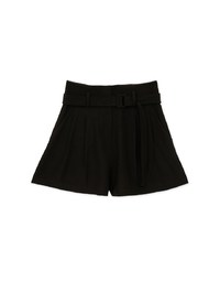 ワイドヘムショートパンツ(ベルト付き)