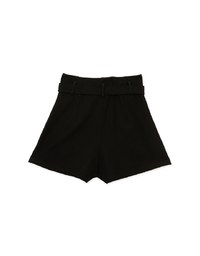 ワイドヘムショートパンツ(ベルト付き)