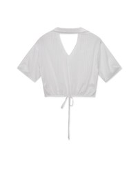ギャザー入りシアーストラップトップス