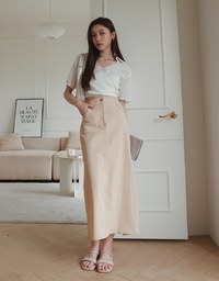 ギャザー入りシアーストラップトップス