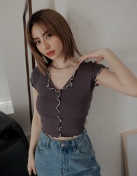 Color Block Ruffled Top