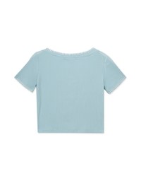 Stitched Trim Ribbed Top