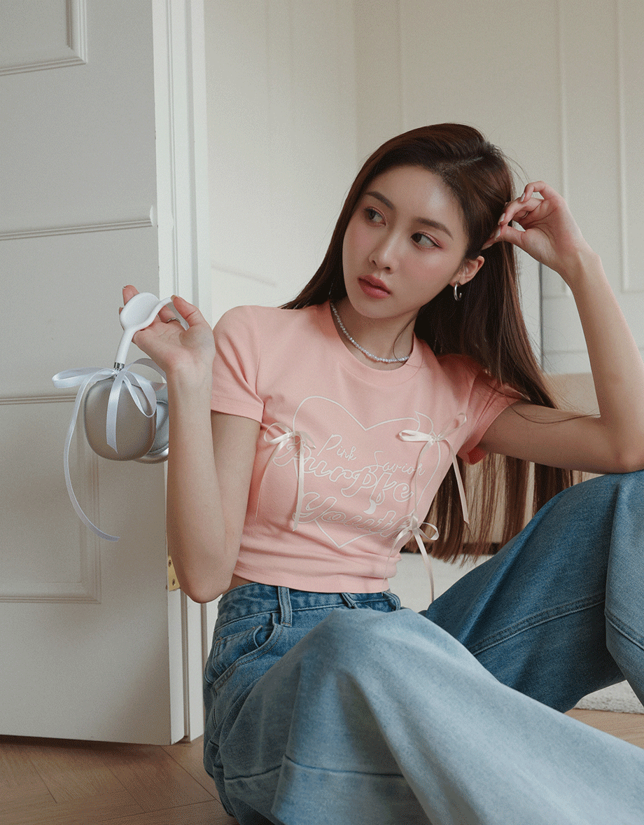 Korean Style Bow Satin Ribbon Top