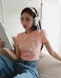 Korean Style Bow Satin Ribbon Top