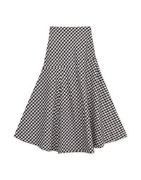 Embossed Front Slit Long Skirt