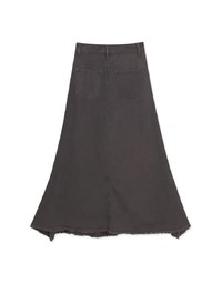ウォッシュ加工 カットオフデニムロングスカート(低身長向け)