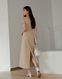 Cooling Bra Off Shoulder Maxi Dress