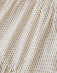 Stripe Low Back Blouse Midi Dress