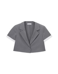 Chic Contrast Color Lapel Suit Blaze Jacket (with Shoulder Pads)